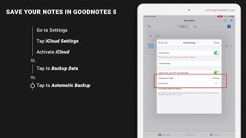 The available options to backup your digital notes in Goodnotes 5