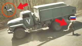 Russian Kamaz Truck with Ammunition is hiding from a Ukrainian FPV Drone!