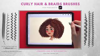 Curly Hair & Braids Brushes for Procreate DEMO