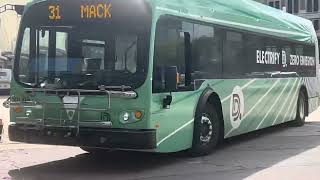 DDOT PROTERRA ZX5#2100e ON ROUTE 31 MACK DEPARTING FROM ROSA PARKS TRANSIT CENTER