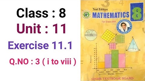 #Maths | Class 8 | Unit 11  | Exercise 11.1  Q.3  Sindh textbook board