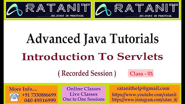 Advanced Java Tutorials || Introduction To Servlets || by Mr.Ratan || class-01