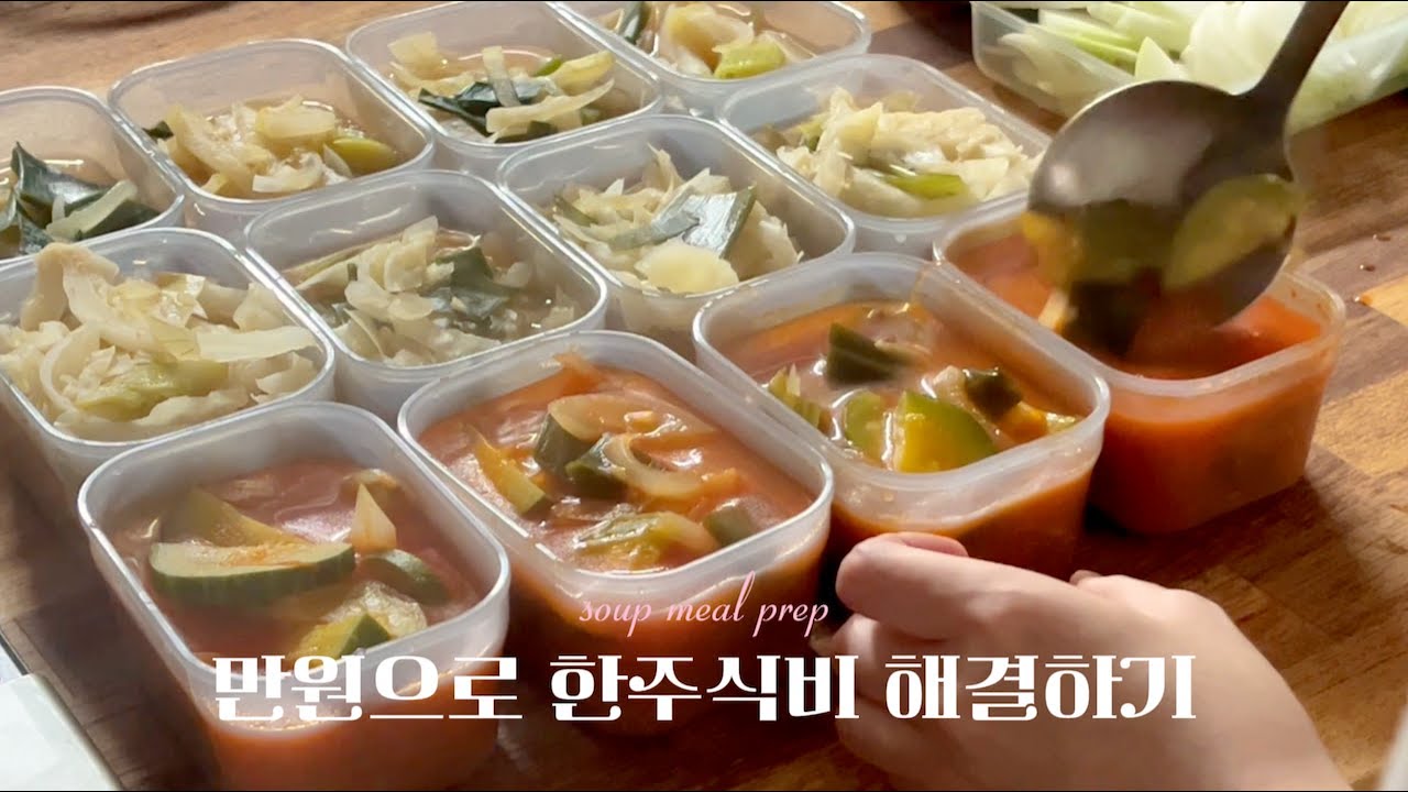 만원으로 국 밀프렙 13개 만들기🥘 - 쉬운레시피&냉동식단루틴&다이소용기