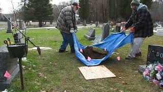 Cemetery Cremation Burial -- digging the hole