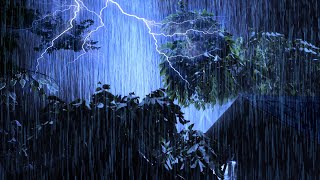 Sleep Instantly with Powerful Hurricane, Terrible Rain, Strong Winds, Heavy Thunder at Stormy Night.