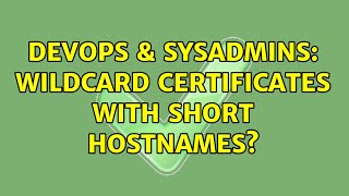 Famous DevOps & SysAdmins: Wildcard certificates with short hostnames? (2 Solutions!!) Wealth