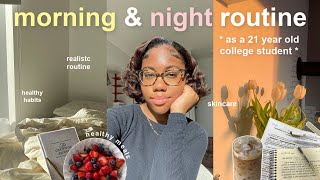 MY *REALISTIC* WINTER MORNING & NIGHT ROUTINE ☀️🌃 as a college student (healthy habits & skincare)