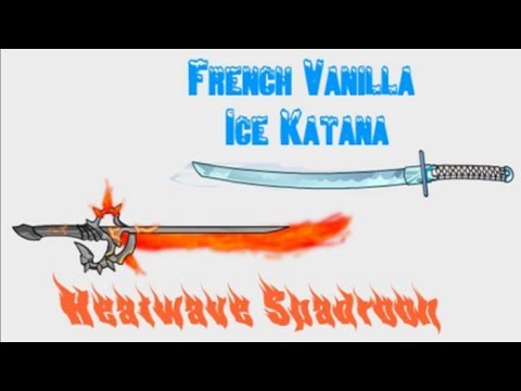 Adventure Quest December Golden Giftboxes Heatwave Spadoon And French Vanilla Ice Katana - ice katana roblox