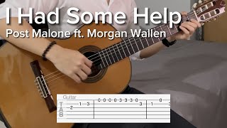 I Had Some Help by Post Malone ft. Morgan Wallen (EASY Guitar Tab)
