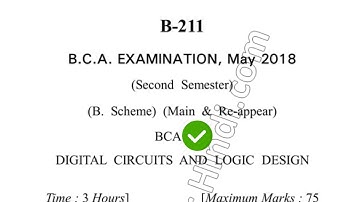 2018 Dcrust BCA 2nd Sem Digital Circuits & Logic Design Question Paper