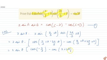 Prove that `4sinthetasin(pi/3+theta)sin((2pi)/3+theta)=sin3theta`