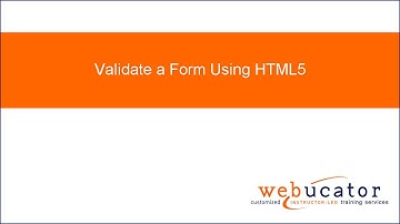 Validate a Form Using HTML5