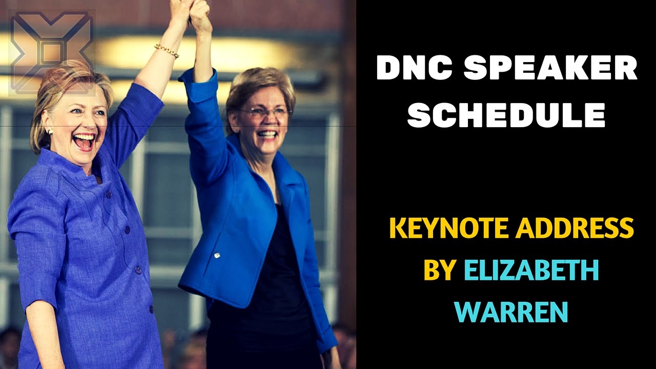 Keynote address by Elizabeth Warren highlights DNC schedule Monday - Breaking News Today USA