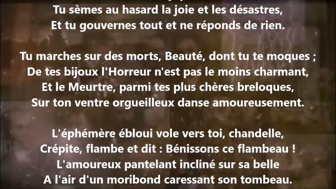 Hymne à la beauté Charles Baudelaire lu par Yvon Jean YouTube