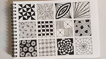 12 zentangle patterns for beginners || doodle art