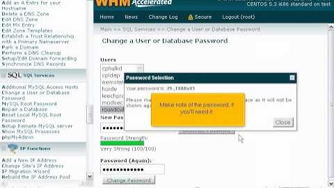 How to manage MySQL user passwords in WHM - Canadian Web Hosting
