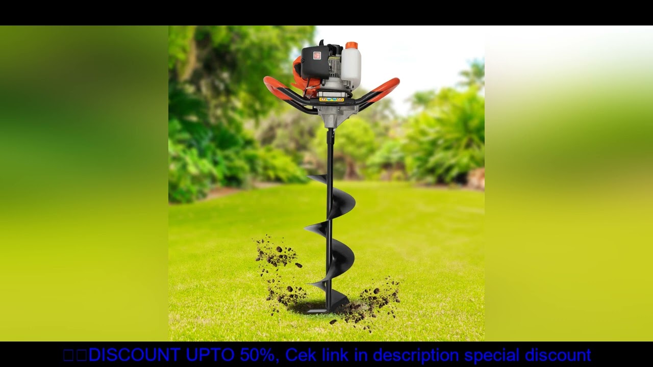 52cc Post Hole Digger Auger Petrol 2-stroke + 3 Drill Bits Fence Earth Borer (The Digger and Drill B