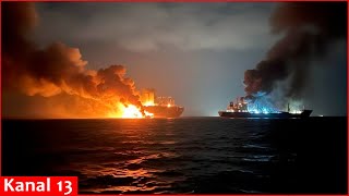 Explosions On Two Tankers Of The Russian Shadow Fleet In The Black Sea - The Ships Caught Fire