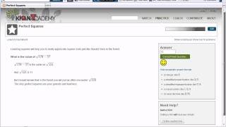 Khan Academy  Homebrew Exercise Development Square Roots