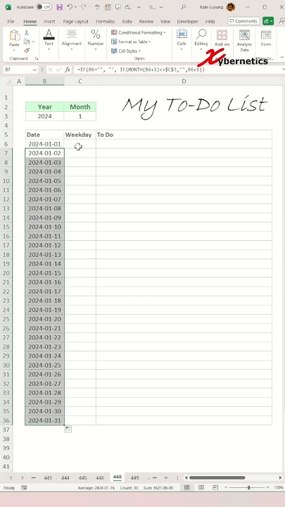 Vertical Calendar Template - PART 1 - Excel Tips and Tricks - YouTube