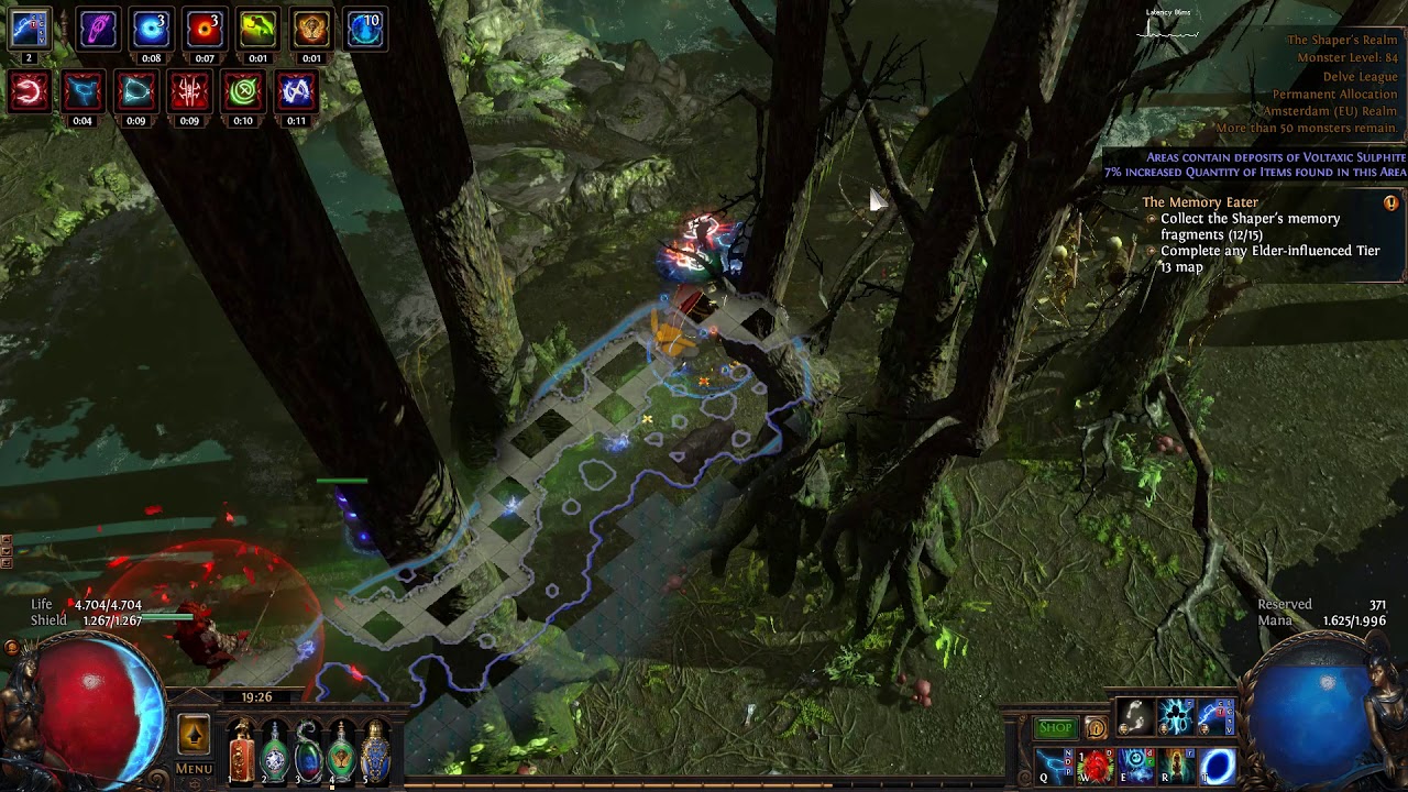 Path of Exile 3.4 Delve - Arc totems shaper kill