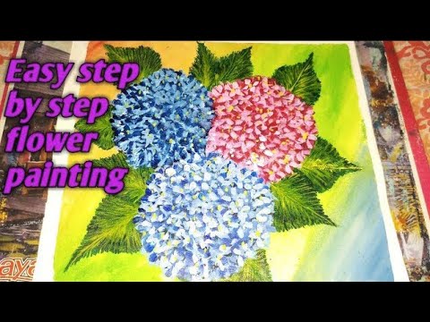 How to draw step by step easy flower painting .. - YouTube
