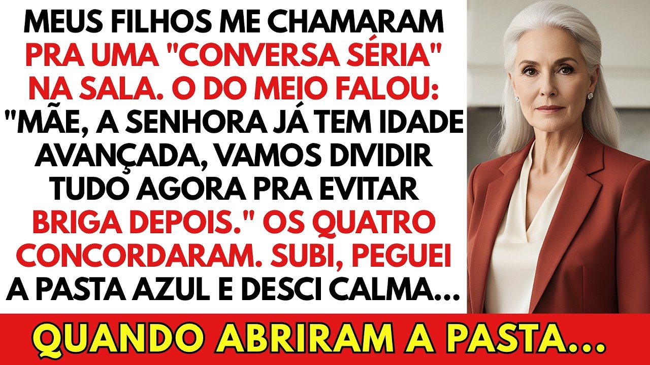 No domingo, os meus quatro filhos sentaram-se na minha sala com sorrisos de plástico e uma minuta pronta. "Mãe, a senhora já tem 74 anos. Vamos fazer a partilha agora em vida, para evitar brigas...