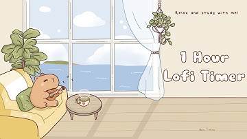 1 Hour - Relax & study with me Lofi | Tunes of Capy #timer  #1hour #1hourloop #lofi #relaxing #calm