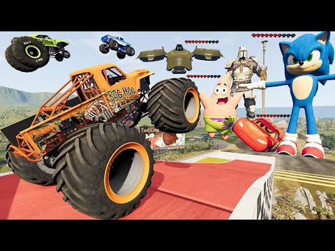 Monster Truck Madness LIVE  | Long Jumps and Crashes | BeamNG Drive - Griff's Garage