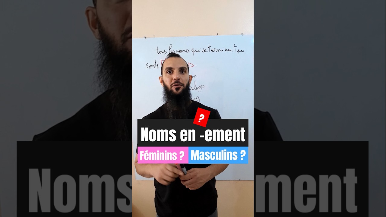Les Noms en -ement sont-ils féminins ou masculins ?   #learnfrench  #grammairefrançaise  #grammaire