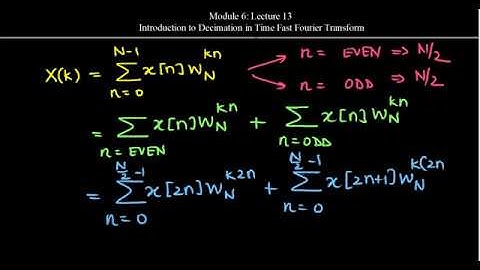 Mod6 Lec13: Introduction to Decimation in Time Fast Fourier Transform