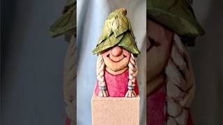 DIY Gnome Woman || Full video tutorial on YouTube channel  #woodcarving #gnome #whittling