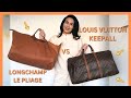  the ultimate travel bag  louis vuitton keepall 55 vs longchamp le pliage m