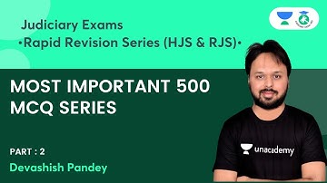Most Important 500 MCQ Series (Part II) | Rapid Revision Series (HJS & RJS) | Devashish Pandey