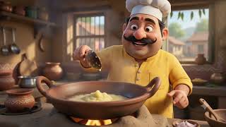 🍛 3D Cartoon Vegetable Biryani Recipe | Fun AI Cooking Animation | Cute Chef. #trending #vegbiryani