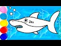 Bolalar uchun akula chizish / Drawing shark for children / Рисунок акула для детей