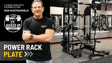Jacked Up Power Rack PLATE All-In-One Functional Trainer Cable Crossover Cage Home Gym Smith Machine