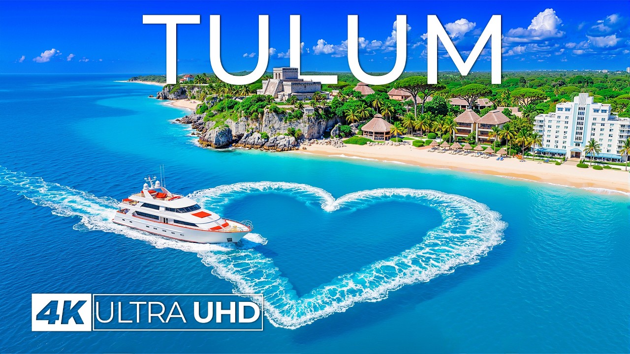 [4K] Tulum 🇲🇽 Stunning Beaches, Mayan Ruins & Caribbean Views Aerial Journey