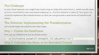 Transform Pandas Column Values with Column Index Adjustment