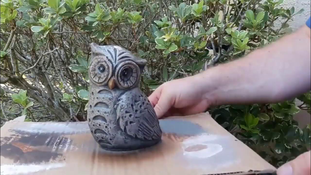 Painting a concrete statue to look like aged stone. YouTube