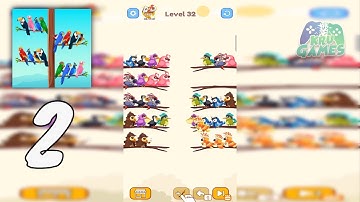 Bird Sort : Color Puzzle Games Gameplay Walkthrough Part 2 - Level 20 ~ 34 (Android, IOS)