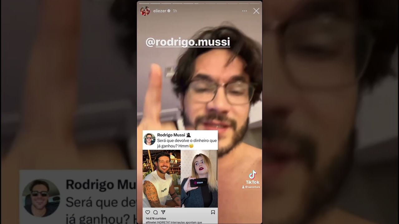 Urgente: Eliezer desmascara o ex-amigo Rodrigo Mussi e expõe quem é o ex-bbb