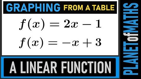 Graphing a linear function from a table