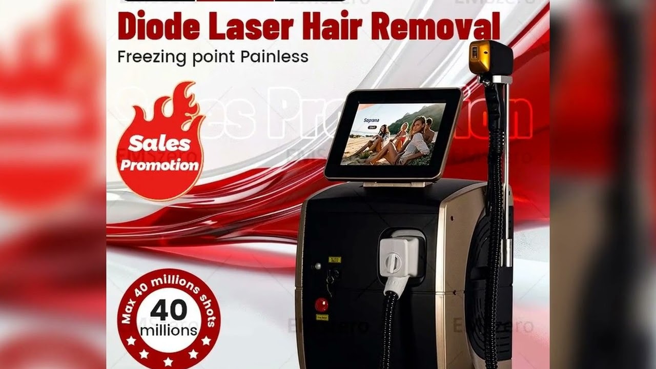 A must-have product! Latest Diode ND:YAG Laser Hair Removal Device - Triple Wavelength, 3000W Powe