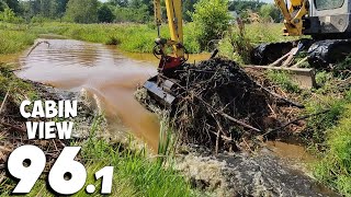 Lots of Mud And Even More Water - Beaver Dam Removal With Excavator No.96.1 - Cabin View