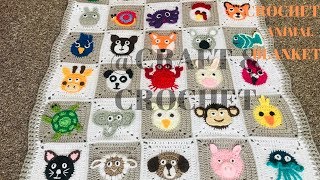 Crochet Blanket Pattern/ Crochet animal blanket/Joining & crochet border Part:28