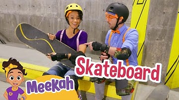 NEW! Meekah and Blippi Learn to Skateboard! Educational Videos for Kids | Blippi and Meekah Kids TV
