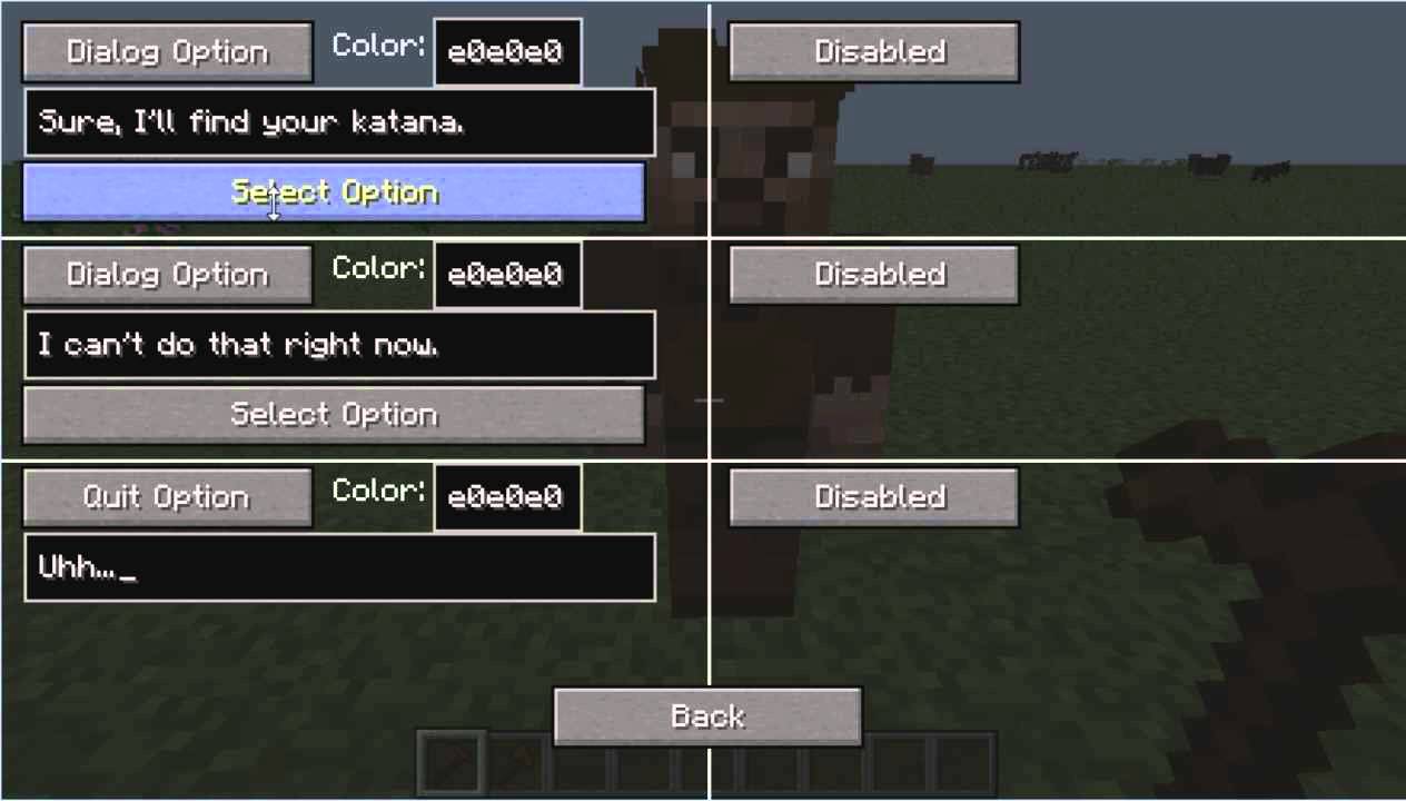 Minecraft Custom Npcs Mod How To Set Up Dialogue And Item Quest Youtube