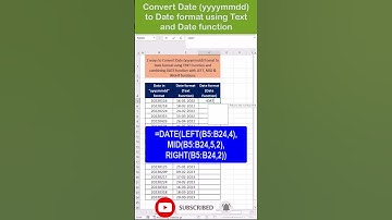 Excel Date Formatting Tips - Converting yyyymmdd Dates Using TEXT and DATE Functions #shorts
