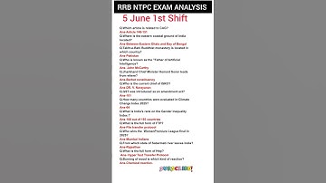 RRB NTPC EXAM ANALYSIS 2025|5 JUNE 1st Shift|Rrb ntpc exam analysis today#rrbntpc#rrbntpc2025 #gkgs